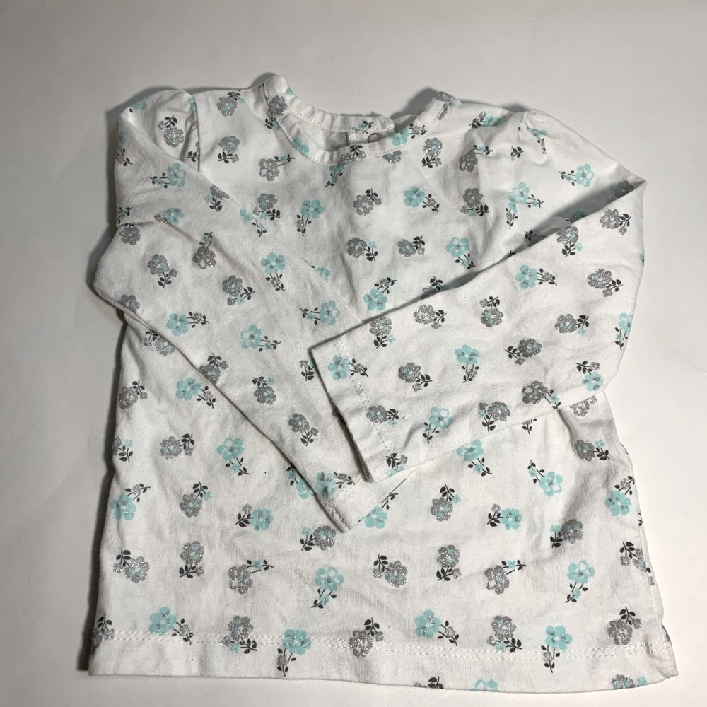Little Me Toddler Girls Glittered Floral Shirt 2T